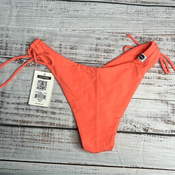 Eidon XS Leah Bottom V Front Tie Side Bikini Pink Swim Bottom Flamingo - Picture 4 of 9